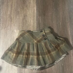 abercrombie plaid pleated wool skirt